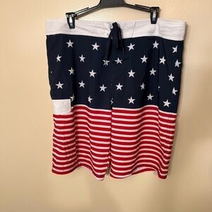 Carbon Mens Stars and Stripes Swim Trunks Sz 36 EUC